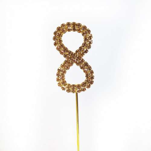 Diamante Small Gold Number - 8 - Click Image to Close